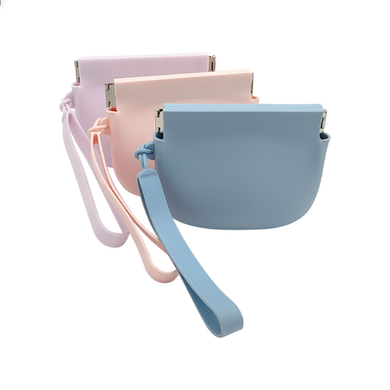 Silikoonist šrapnellist mündikott huulepulgaga kosmeetikakott automaatselt sulguv võtmega kõrvaklappide hoiukott kaasaskantav minikott