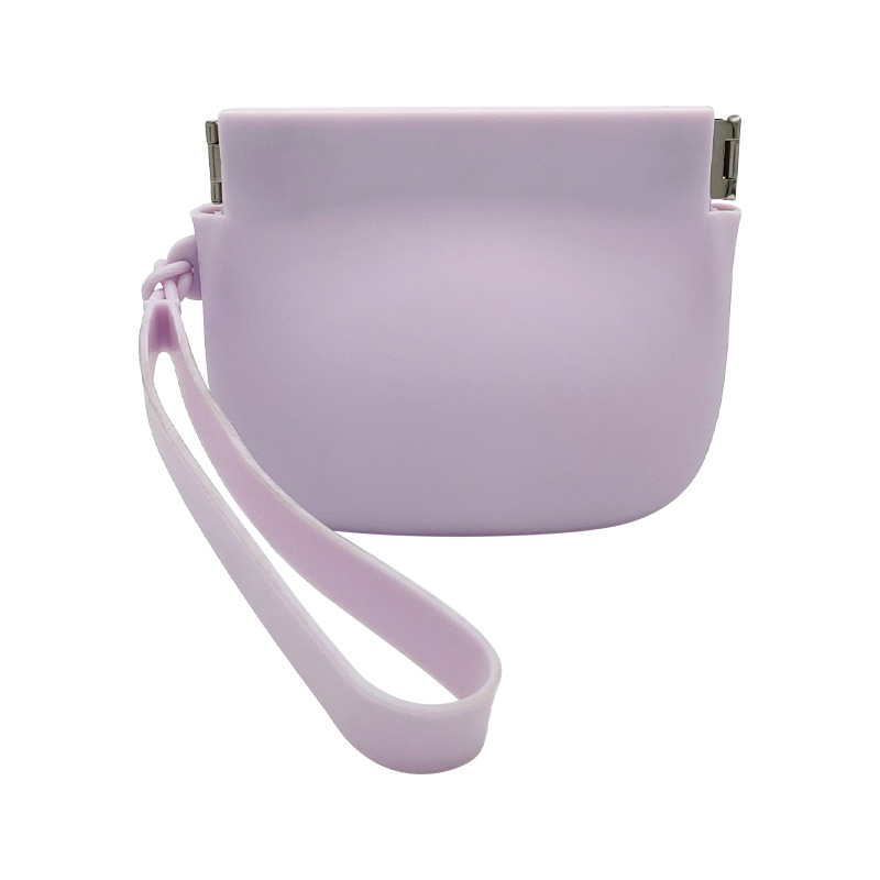 Silikoonist šrapnellist mündikott huulepulgaga kosmeetikakott automaatselt sulguv võtmega kõrvaklappide hoiukott kaasaskantav minikott