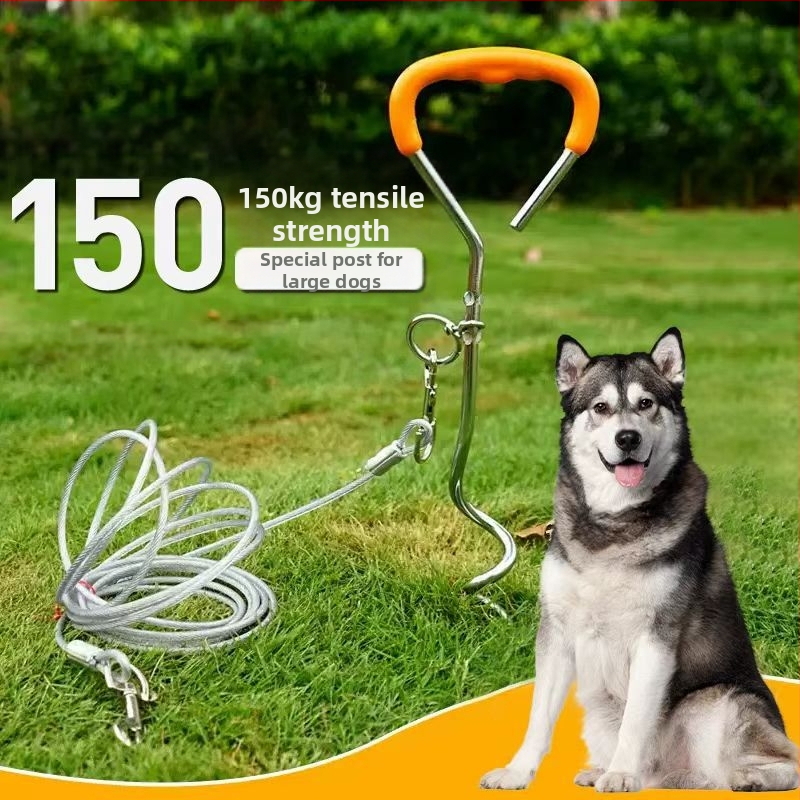 kvaliteetne välistingimustes kasutatavate lemmikloomade roostevabast terasest maapealsete naeltega poltidega koeravaia terasest traatkett veojõuköie kinnituspolt telkimistarvikud väliskaubandus