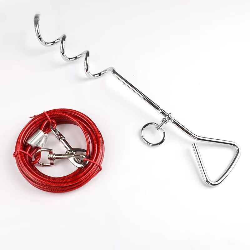 kvaliteetne välistingimustes kasutatavate lemmikloomade roostevabast terasest maapealsete naeltega poltidega koeravaia terasest traatkett veojõuköie kinnituspolt telkimistarvikud väliskaubandus