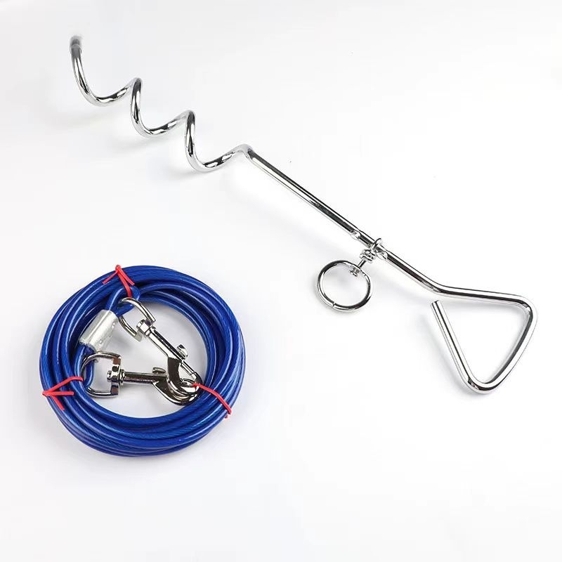 kvaliteetne välistingimustes kasutatavate lemmikloomade roostevabast terasest maapealsete naeltega poltidega koeravaia terasest traatkett veojõuköie kinnituspolt telkimistarvikud väliskaubandus