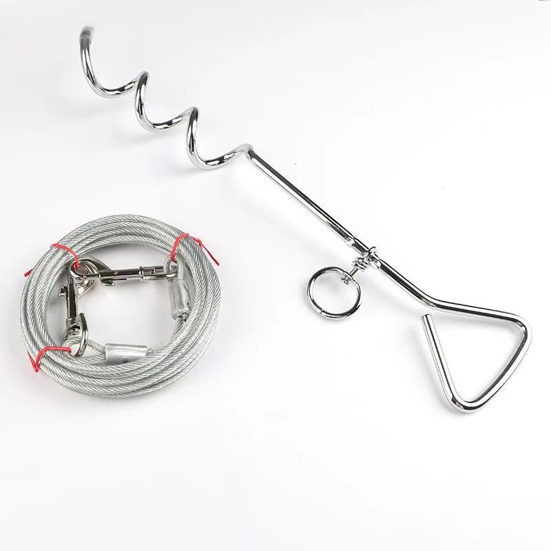 kvaliteetne välistingimustes kasutatavate lemmikloomade roostevabast terasest maapealsete naeltega poltidega koeravaia terasest traatkett veojõuköie kinnituspolt telkimistarvikud väliskaubandus