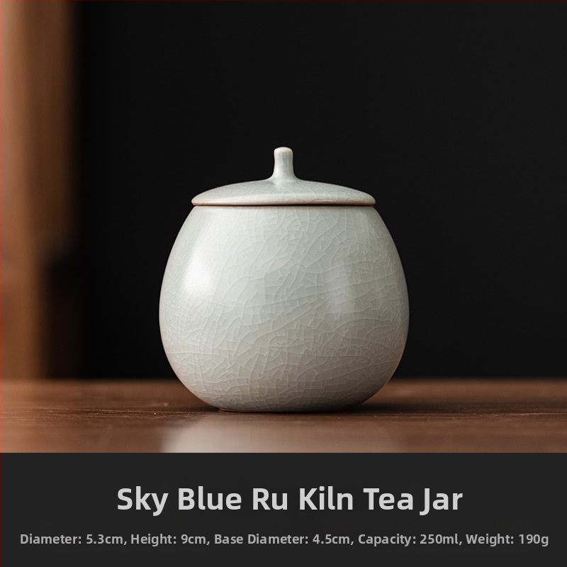 Bézs kerámia teáskanna, üres doboz, kis lezárt doboz, háztartási fekete tea, pu'er longjing tároló teadoboz, nedvességálló tárolódoboz