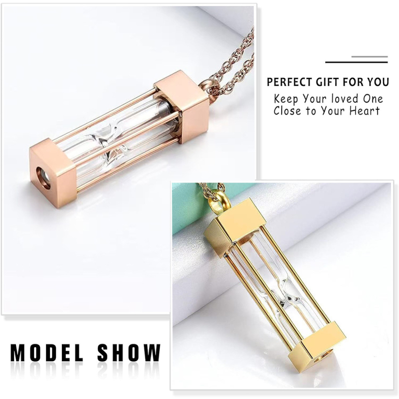 Amazoni kuuma liivakella tuhast ripats, silindriline roostevabast terasest mälestus lemmikloomade perekonna tuhast kaelakee ripats