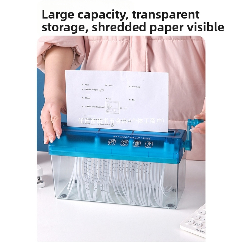 Ръчен шредер A4, голям, домашен, ръчен, безшумен, преносим, настолен, за малък офис, шредер за документи, ленти за поверителност