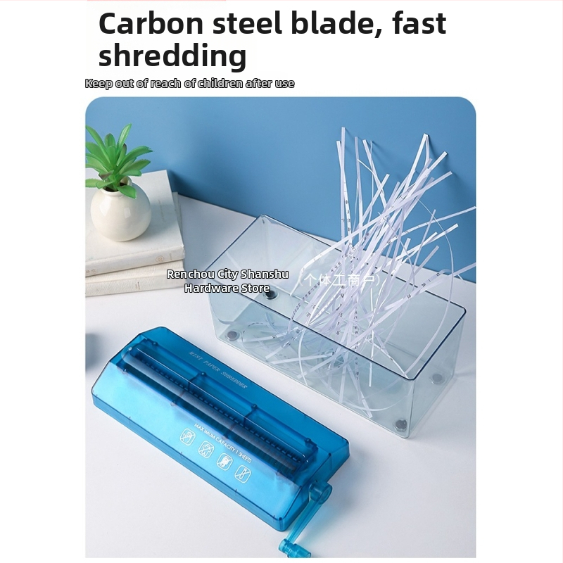 Ръчен шредер A4, голям, домашен, ръчен, безшумен, преносим, настолен, за малък офис, шредер за документи, ленти за поверителност