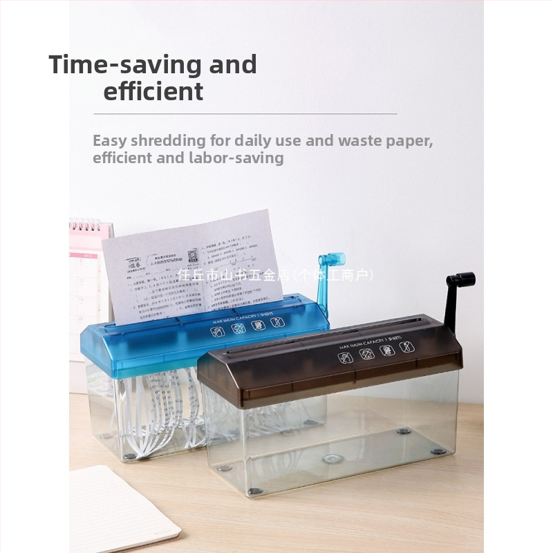 Ръчен шредер A4, голям, домашен, ръчен, безшумен, преносим, настолен, за малък офис, шредер за документи, ленти за поверителност