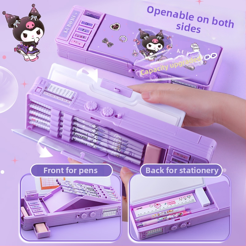Не купувайте за вътрешна електронна търговия】Многофункционална кутия за канцеларски материали, оригинален калъф за моливи Sanrio за момичета с механизъм за заключване и кодово заключване