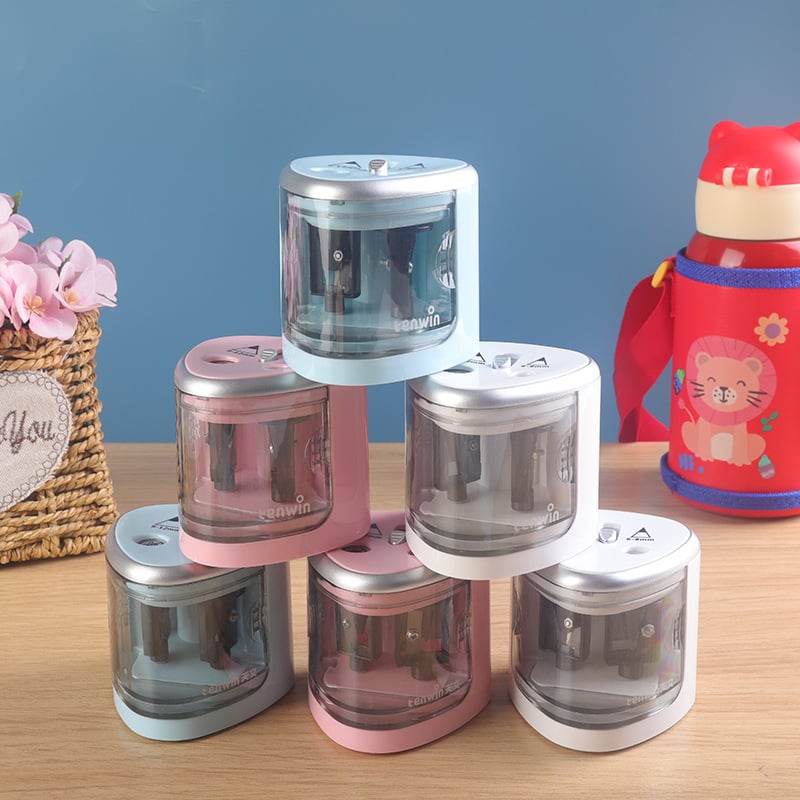 Ascuțitoare electrică de creioane automată din plastic, ascuțitoare de creioane pentru pictură artistică, rechizite pentru studenți, mașină de ascuțit creioane