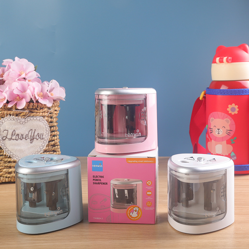 Elektrinis pieštukų drožtukas automatinis plastikinis pieštukų drožtukas meno tapybos pieštukų drožtukas studentų reikmenys pieštukų drožtukas