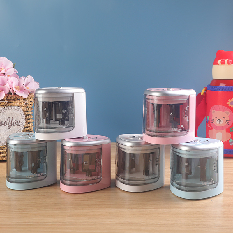 Elektrinis pieštukų drožtukas automatinis plastikinis pieštukų drožtukas meno tapybos pieštukų drožtukas studentų reikmenys pieštukų drožtukas