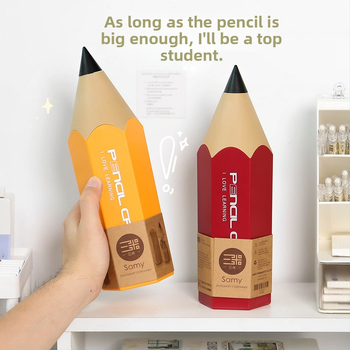 Zīmuļa formas pildspalvu konteineri studentiem, radošs galds ar vāku, putekļu necaurlaidīgs kancelejas preču uzglabāšanas pildspalvu kaste, uzglabāšanas spainis, kosmētikas otu kaste