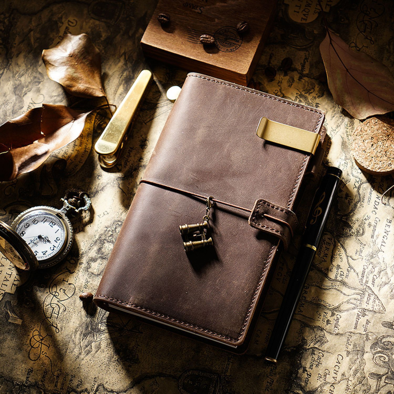 Uus reisimärkmik, retrohõbedast märkmik, käsitsi valmistatud lahtiste lehtedega märkmik, päevik, kaasaskantav retrotrend