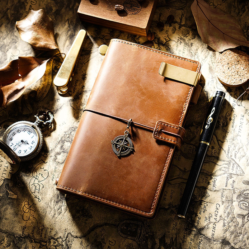 Uus reisimärkmik, retrohõbedast märkmik, käsitsi valmistatud lahtiste lehtedega märkmik, päevik, kaasaskantav retrotrend