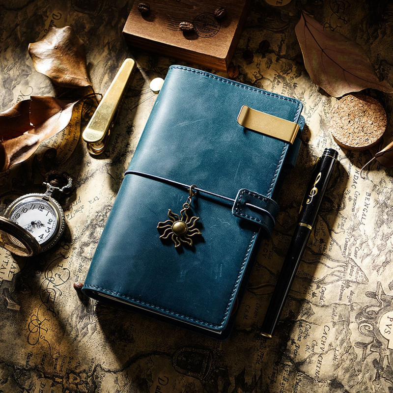 Uus reisimärkmik, retrohõbedast märkmik, käsitsi valmistatud lahtiste lehtedega märkmik, päevik, kaasaskantav retrotrend