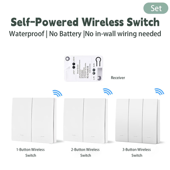 Tarpvalstybinis populiarus savaime generuojantis belaidis jungiklis naudojimui namuose, vieno valdymo į dvigubą valdymą, kelių valdiklių valdymas, be baterijų, be laidų, galima prijungti pagal pageidavimą