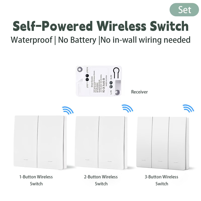 Tarpvalstybinis populiarus savaime generuojantis belaidis jungiklis naudojimui namuose, vieno valdymo į dvigubą valdymą, kelių valdiklių valdymas, be baterijų, be laidų, galima prijungti pagal pageidavimą