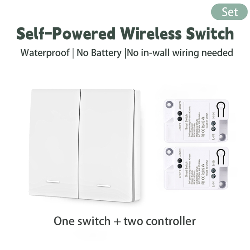 Tarpvalstybinis populiarus savaime generuojantis belaidis jungiklis naudojimui namuose, vieno valdymo į dvigubą valdymą, kelių valdiklių valdymas, be baterijų, be laidų, galima prijungti pagal pageidavimą