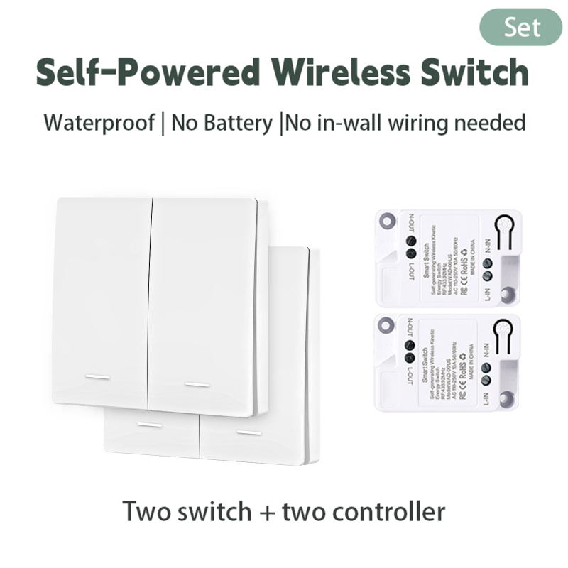 Tarpvalstybinis populiarus savaime generuojantis belaidis jungiklis naudojimui namuose, vieno valdymo į dvigubą valdymą, kelių valdiklių valdymas, be baterijų, be laidų, galima prijungti pagal pageidavimą