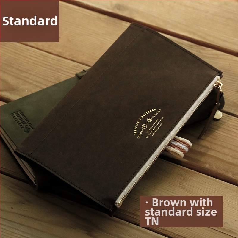 Τσάντα αποθήκευσης με φερμουάρ πολλαπλών χρήσεων, αξεσουάρ, χάρτινο βιβλίο ταξιδιού DuPont, πλυμένη τσάντα χαρτονομισμάτων από δέρμα αγελάδας, περιμετρική