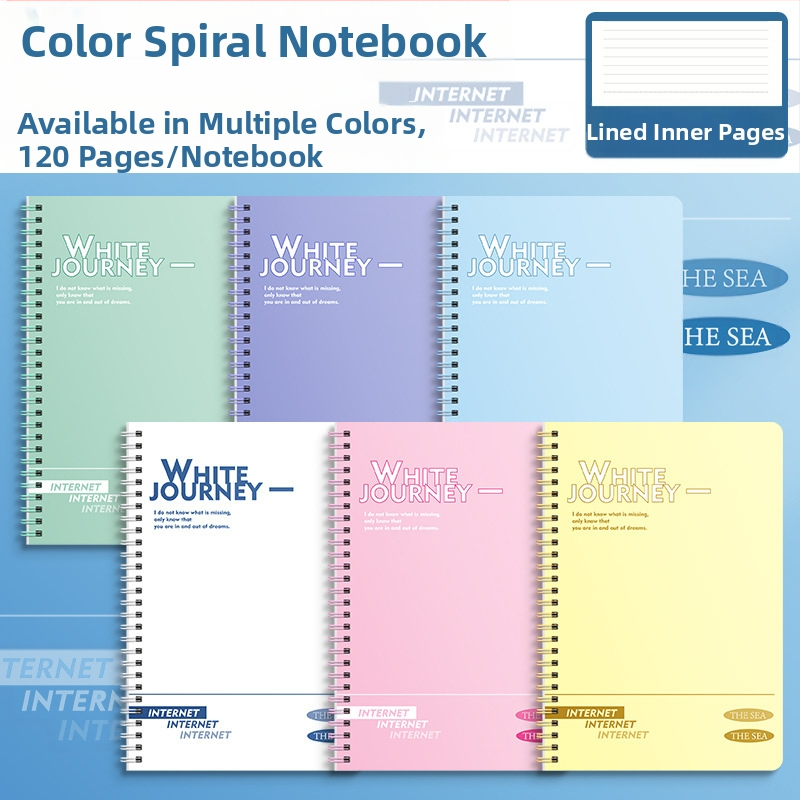 Sabiezināta studentu spirālveida piezīmju grāmatiņa B5 vienkārša horizontāla līnija ar augstu krāsu vērtību a5 vidusskolas koledžas studentu pēcdiploma iestājeksāmens