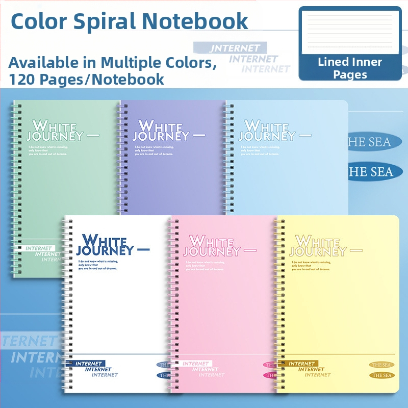 Sabiezināta studentu spirālveida piezīmju grāmatiņa B5 vienkārša horizontāla līnija ar augstu krāsu vērtību a5 vidusskolas koledžas studentu pēcdiploma iestājeksāmens