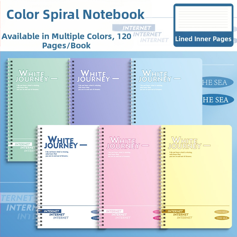 Sabiezināta studentu spirālveida piezīmju grāmatiņa B5 vienkārša horizontāla līnija ar augstu krāsu vērtību a5 vidusskolas koledžas studentu pēcdiploma iestājeksāmens