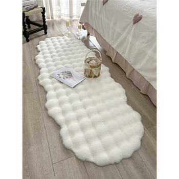 Imitație de blană de iepure dormitor noptieră covor fete noptieră cu bule de pluș podea covoraș Bay Window covoraș living cameră masă de cafea canapea pernă