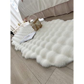 Imitație de blană de iepure dormitor noptieră covor fete noptieră cu bule de pluș podea covoraș Bay Window covoraș living cameră masă de cafea canapea pernă