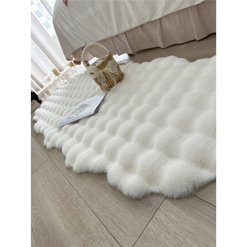 Imitație de blană de iepure dormitor noptieră covor fete noptieră cu bule de pluș podea covoraș Bay Window covoraș living cameră masă de cafea canapea pernă