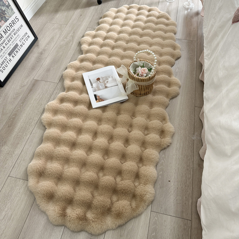 Imitație de blană de iepure dormitor noptieră covor fete noptieră cu bule de pluș podea covoraș Bay Window covoraș living cameră masă de cafea canapea pernă