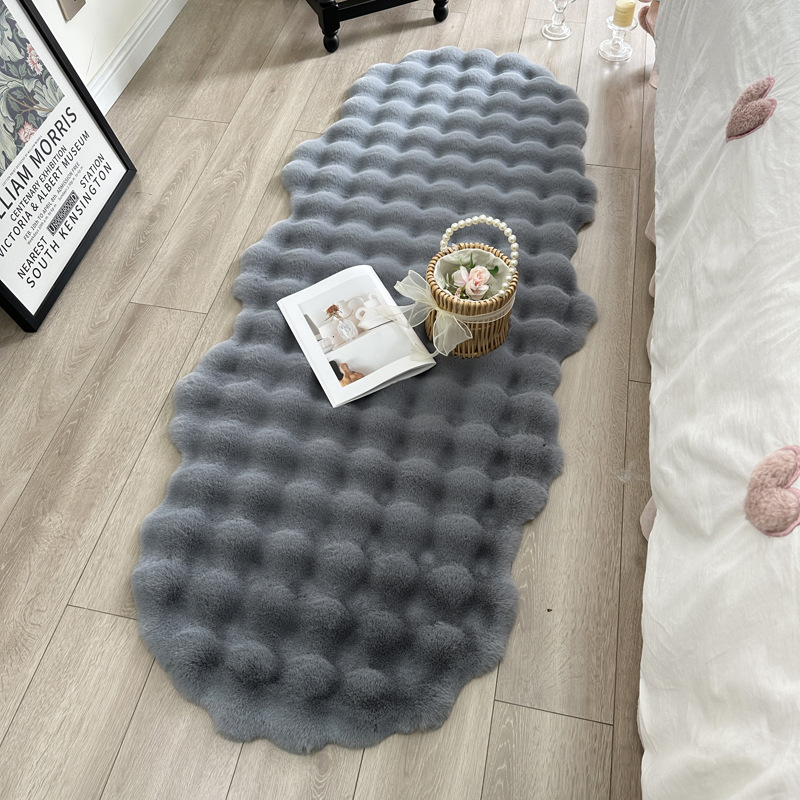 Imitație de blană de iepure dormitor noptieră covor fete noptieră cu bule de pluș podea covoraș Bay Window covoraș living cameră masă de cafea canapea pernă