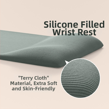 Ριγέ μαξιλάρι ποντικιού σιλικόνης με αφρό μνήμης, στήριγμα χεριών πληκτρολογίου, στήριγμα ποντικιού, μαλακό και άνετο για γραφείο, απλό