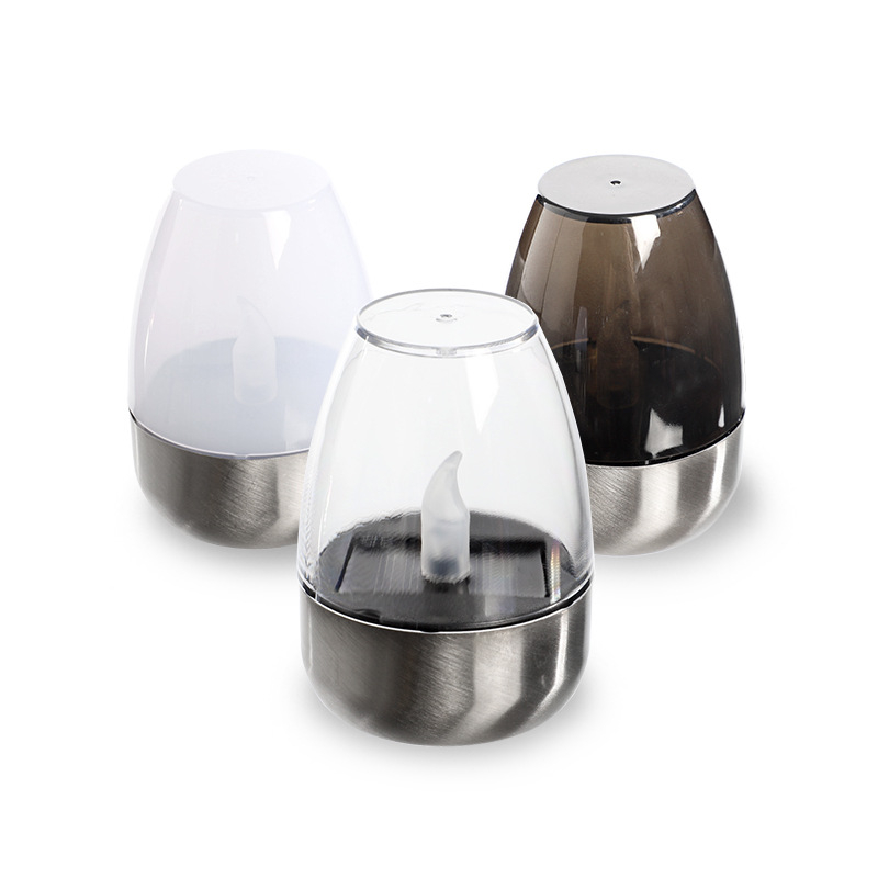 ♡Keresztbe helyezhető napelemes kültéri udvari LED-es rozsdamentes acél gyertyafény, gyepteraszra épített éjszakai fény, halloweeni fény