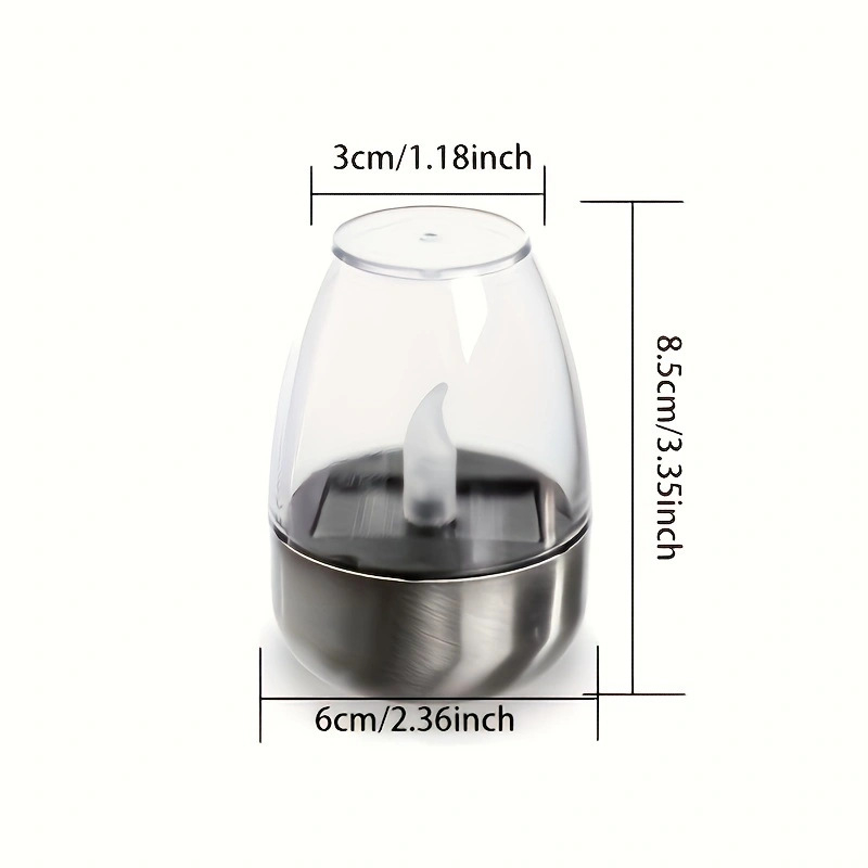 ♡Keresztbe helyezhető napelemes kültéri udvari LED-es rozsdamentes acél gyertyafény, gyepteraszra épített éjszakai fény, halloweeni fény