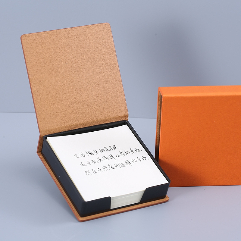 PU стерео кутия за бележки, кутия за съхранение на бизнес офис канцеларски материали, бележка, бележка, бележка, бележка, бележка, бележник, печатаемо лого на едро