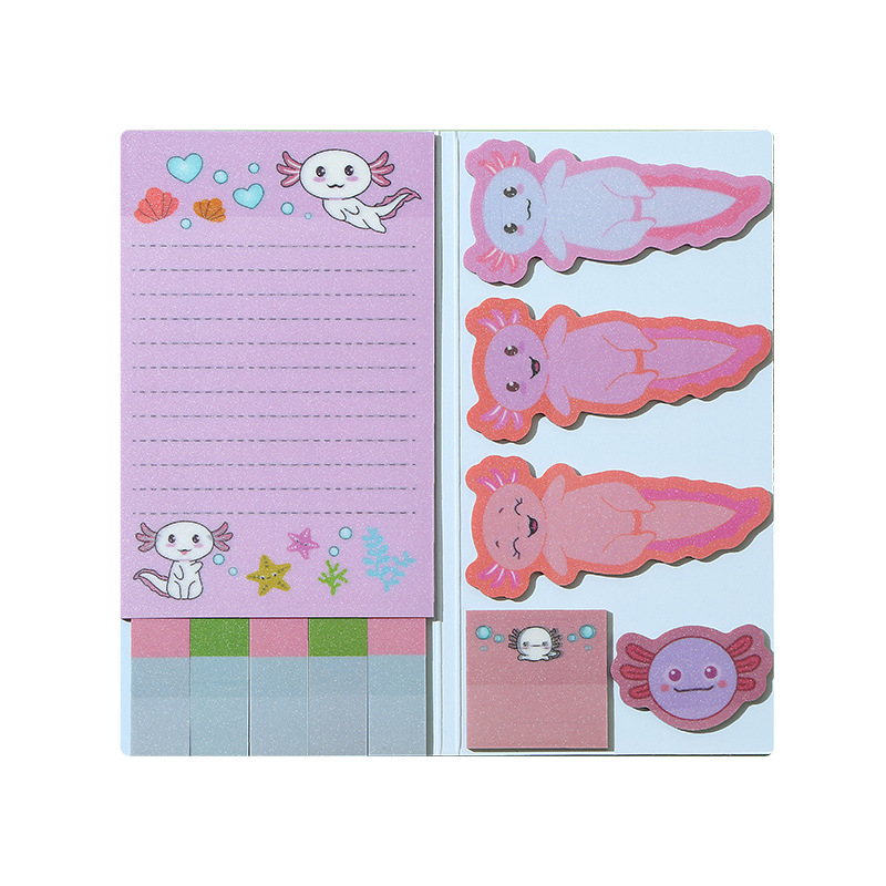 Piiriülene koomiksilooma kombinatsioon lemmiklooma post-it märkmed õpilase lastele punch käes konto plaan see erikujuline märkmekleebis