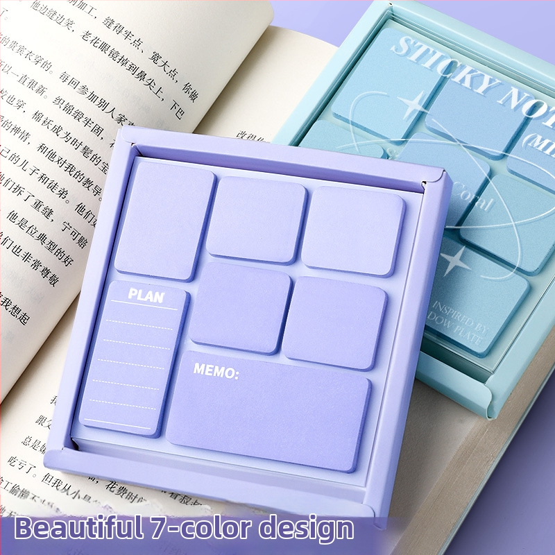 Самозалепващи се бележки със сенки за очи за ученици от началното и прогимназиалното училище с висококачествени цветни стикери за офис употреба n пъти със силна лепкавост.