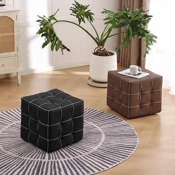 Фабрична директна продажба на кубче на Рубик, табуретка за домакинство, хол, диван, табуретка за крака, проста, лека, луксозна, кожена, малка, за врата, табуретка за обувки