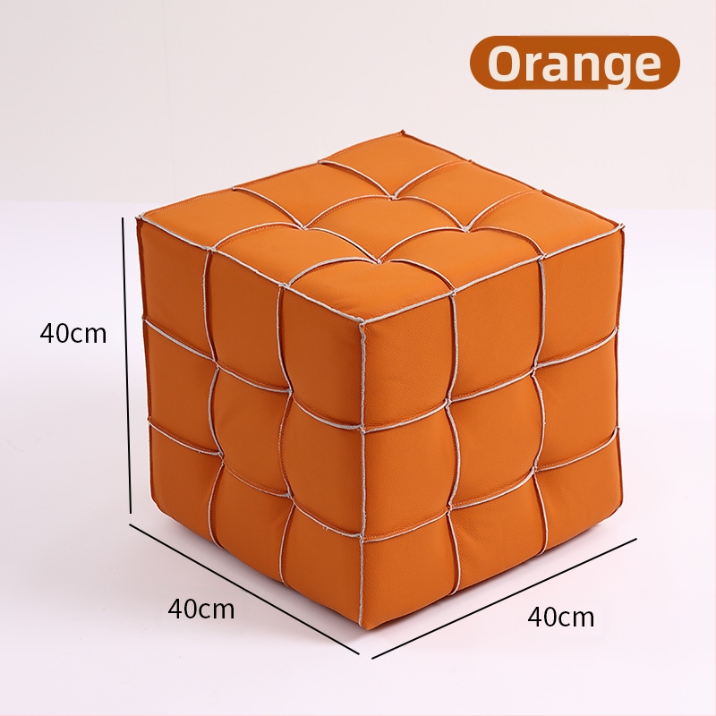 Фабрична директна продажба на кубче на Рубик, табуретка за домакинство, хол, диван, табуретка за крака, проста, лека, луксозна, кожена, малка, за врата, табуретка за обувки