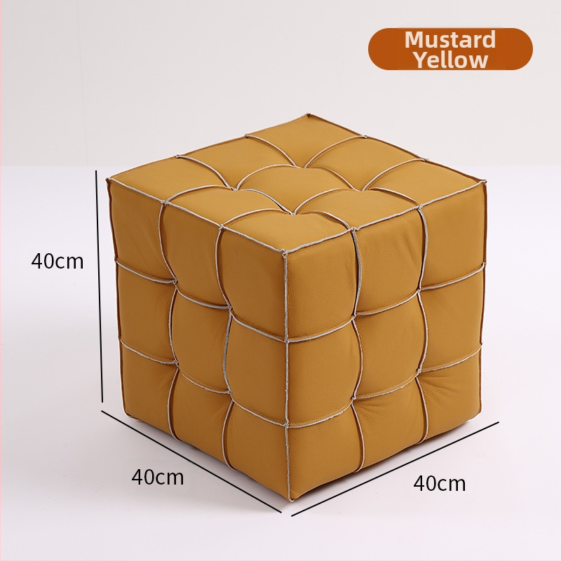 Фабрична директна продажба на кубче на Рубик, табуретка за домакинство, хол, диван, табуретка за крака, проста, лека, луксозна, кожена, малка, за врата, табуретка за обувки