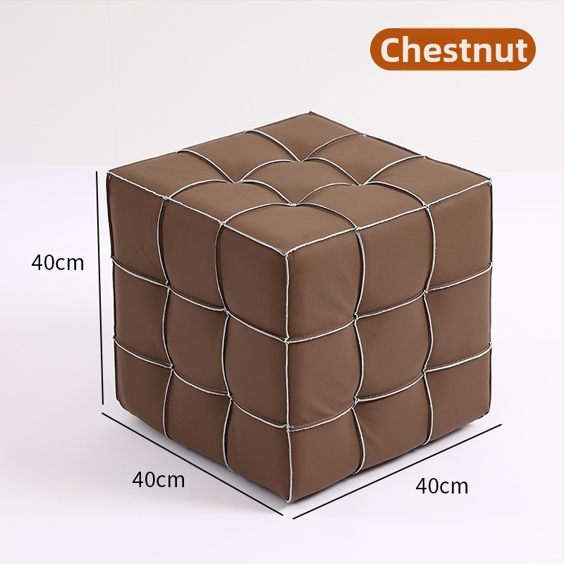 Фабрична директна продажба на кубче на Рубик, табуретка за домакинство, хол, диван, табуретка за крака, проста, лека, луксозна, кожена, малка, за врата, табуретка за обувки