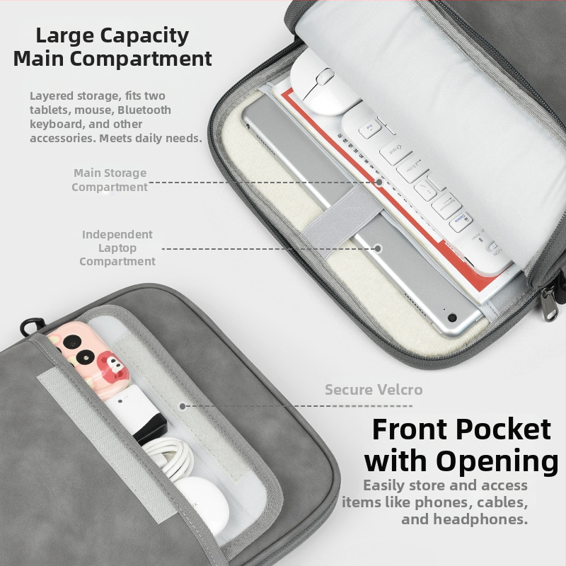Преносима чанта за таблетен компютър през рамо, висококачествена овча материя, антисеизмична, водоустойчива, лека, за съхранение на iPad, елегантна чанта