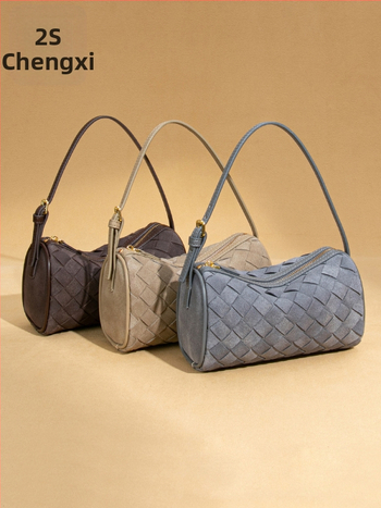 Uus härmas nahast käsitööna valminud kootud kott, kerge, luksuslik nišši ühe õla kaenlaaluse kotiga, kaasaskantav, trendikas õlakott padjaga