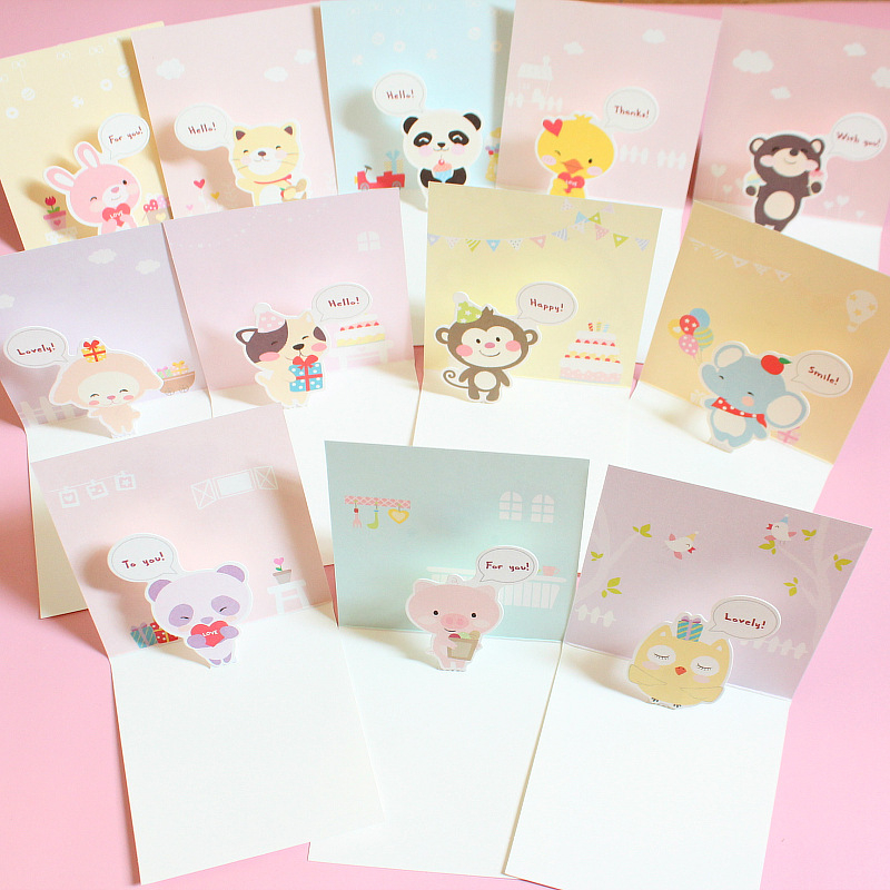 Koomiksist armas loominguline kolmemõõtmeline väike kaart lastepäeva õnnistuseks tänu sünnipäevaks, üldine kingitus, väike kaart