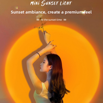 Internetikuulsuste RGB päikeseloojanguvalgusti tõstmiseks kaasaskantav väike põrandavalgusti atmosfääri projektsioon hämaruse järelkuma taust päikeseloojanguvalgus