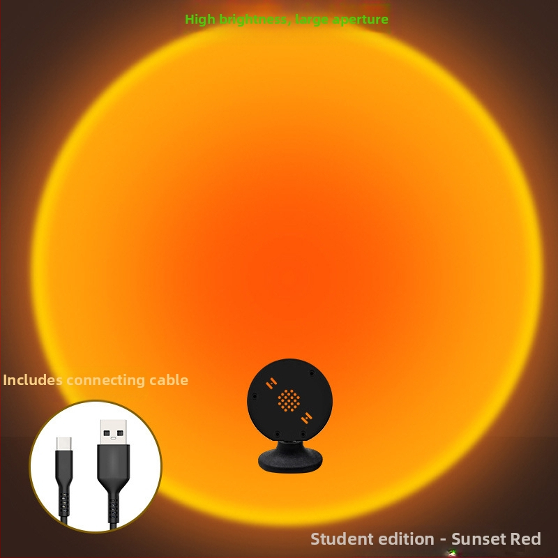 Internetikuulsuste RGB päikeseloojanguvalgusti tõstmiseks kaasaskantav väike põrandavalgusti atmosfääri projektsioon hämaruse järelkuma taust päikeseloojanguvalgus