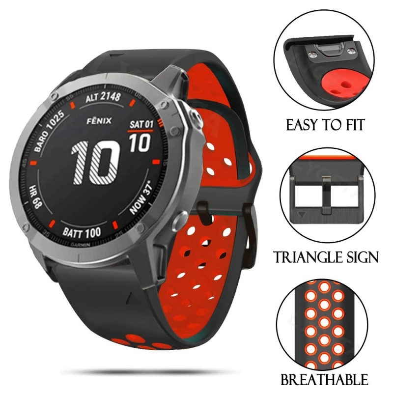 22 mm-es 26 mm-es Jiaming Fenix 8 E 7X 7 6 6X 5X Nike kétszínű szilikon csuklópánt