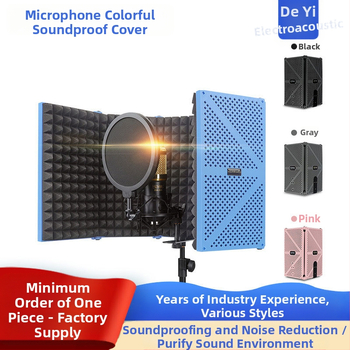 Elava karaoke kondensaatormikrofoni heliisolatsioon puuvillast heli neelav puuvillane hulgimüügi mikrofoni heliisolatsiooniplaat tuulekindel ekraan viieukseline heliisolatsioonikate