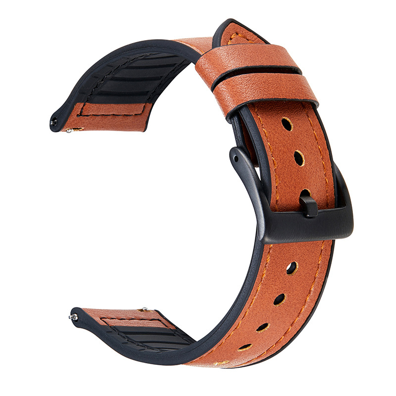 Koht Samsungi, Huawei, Xiaomi silikoonnahast rihma jaoks, nahast kiiresti lahtivõetav nutikella rihm 20/22 mm